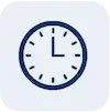 Icono de reloj simbolizando la rapidez y agilidad en el flujo de caja